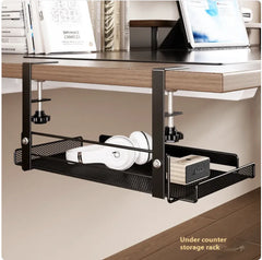Punch-Free Under-Table Storage Rack